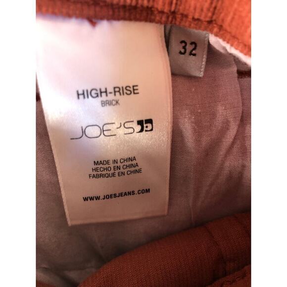 Joe's Jeans Pants Corduroy High-Rise Flare Leg Jeans in Brick Red NWT 32 - Picture 8 of 10